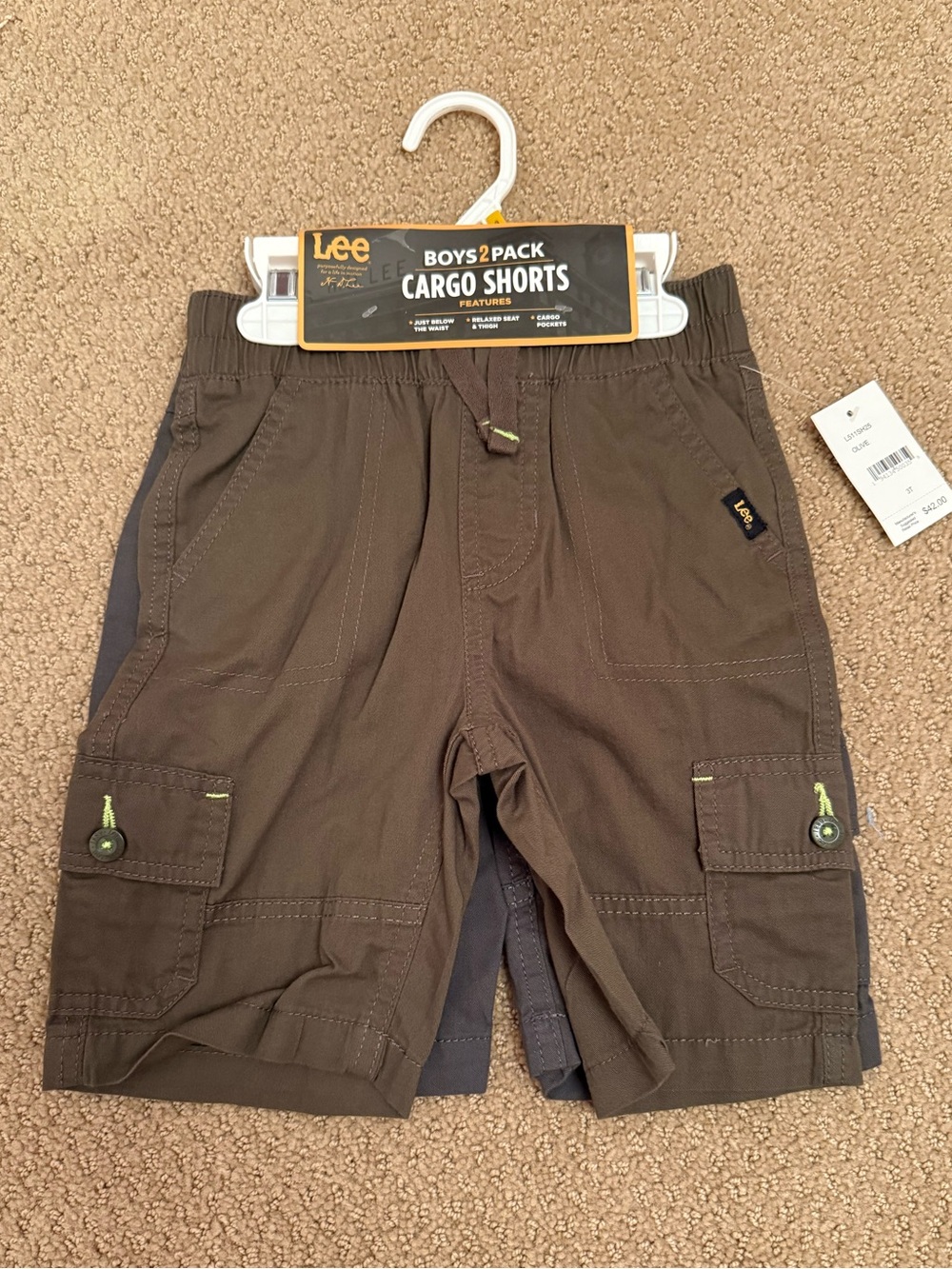 NWT. Boys 2 pack cargo shorts. Size 3T